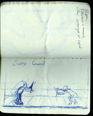 moleskine sketch journal -- crosse guard fencing