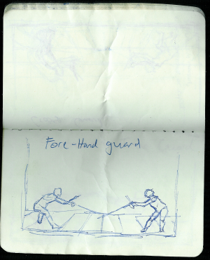 moleskine sketch journal -- forehand ward fencing