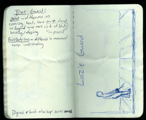 moleskine sketch journal -- lazie guard fencing